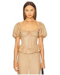 Bardot - Esra Puff Sleeve Corset Top - Lyst