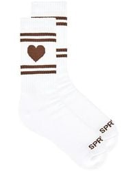 SPRWMN - Heart Logo Crew Socks - Lyst