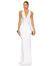 Norma Kamali - Drapiertes Neckholder-Kleid Mit Schrägschnitt - Lyst