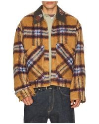 we11done - Teddy Doodle Check Pattern Jacket - Lyst