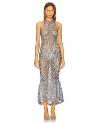 LAPOINTE - Midikleid Mit Pailletten Und High-Low-Saum - Lyst