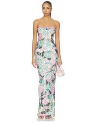 Bronx and Banco - Calypso Sequin Dahlia Strapless Maxi Dress - Lyst