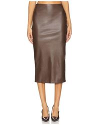 LBLC The Label - Falda Eddie En Color Marrón Talla En - Lyst
