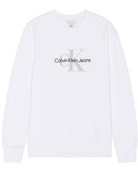 Calvin Klein - Monologo Fleece Crewneck Sweater - Lyst