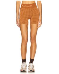 Nagnata - Houndstooth Wool Mini Short - Lyst