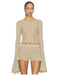 Tularosa - Zaylee Boat Neck Open Stitch Sweater - Lyst