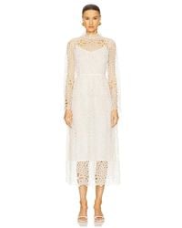 Sea - Lumi Eyelet Peplum Long Sleeve Dress - Lyst