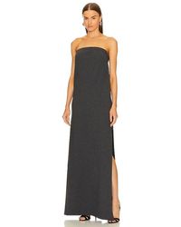 Norma Kamali - Strapless Tailored Terry Side Slit Gown - Lyst