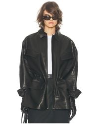 Helsa - The Peplum Leather Moto Jacket - Lyst