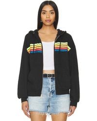 Aviator Nation - 5 Stripe Zip Hoodie - Lyst