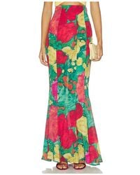 Balmain - Roses Print Long Skirt - Lyst