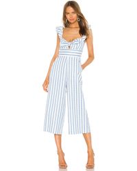 BCBGeneration Ruffle Sleeve Jumpsuit - Blue
