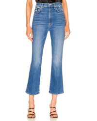 Mother High Waisted Smokin Double Ankle - Blue
