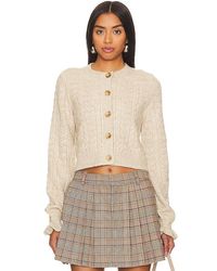 Tularosa - Palmira Cropped Cable Cardigan - Lyst