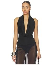LAPOINTE - Cowl Neck Top en Black - Lyst