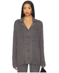 Barefoot Dreams - Cozychic Ultra Lite Lurex Rib Button Front Shirt - Lyst