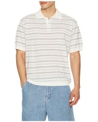 DUNST - Linen Striped Polo Knit - Lyst