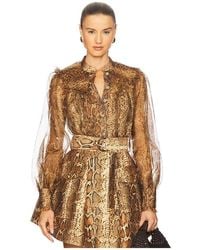 Zimmermann - Blusón Hypnotic En Color Marrón Talla (También En 1/S, 2/M, 3/L) - Lyst