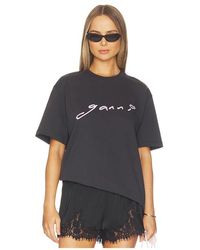 Ganni - Heavy Cotton Jersey Relaxed Fit T-Shirt - Lyst