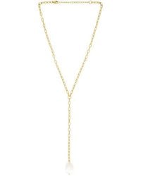 petit moments - Pearl Drop Lariat Necklace - Lyst