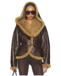 Magda Butrym - Leather Shearling Hooded Jacket - Lyst