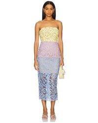 MILLY - Midi-Kleid Kait Trois - Lyst
