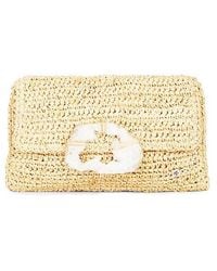 Flora Bella - Esplendor Crochet Raffia Clutch - Lyst