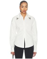 Markgong - Tie-Back Shirt With Metallic Pointed Collar - Lyst