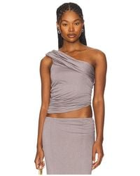 superdown - Alizette Top En Color Gris Talla (También En M, S, Xl, Xs, Xxs) - Lyst