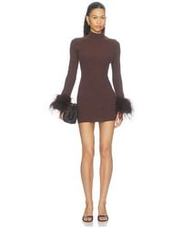 Lovers + Friends - Jaymie Feather Mock Neck Dress - Lyst