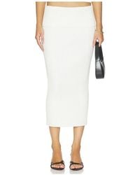 L'academie - 'Academie Jordin Foldover Rib Midi Skirt - Lyst