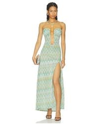 Luli Fama - X Revolve Lucid Waters Halter Ring Long Dress - Lyst