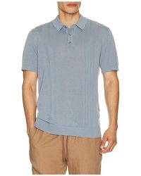 Onia - Silk Ribbed Knit Polo Shirt - Lyst