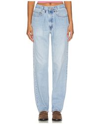 aligrace - Cinched Waist Customs Straight Jeans - Lyst