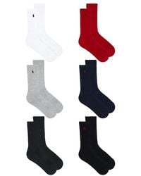 Polo Ralph Lauren - Performance Solid Socks 6-Pack - Lyst