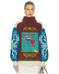 ALÉMAIS - Lasso Patchwork Knit Sweater - Lyst