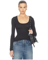 GRLFRND - Scoop Neck Long Sleeve Tee - Lyst