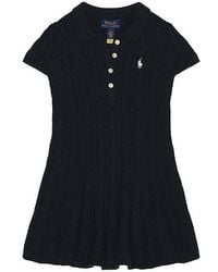 Polo Ralph Lauren - Short Sleeve Cotton Cable Knit Polo Dress - Lyst