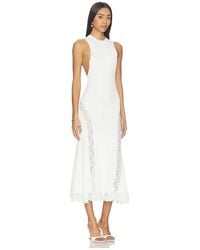 Self-Portrait - Knit Lace Insert Midi Dress - Lyst