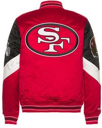 Mitchell & Ness - Nfl 49Ers Throw It Back Heavyweight Satin Jacket - Lyst
