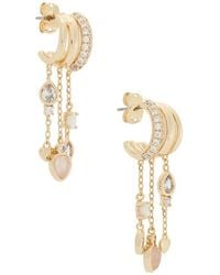 By Adina Eden - Pave Chain Charm Drop Earring - Lyst