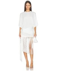 ANDAMANE - Mini-T-Shirt-Kleid Mit Fransen Azul - Lyst