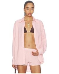 Hunza G - Camiseta Tamaño Grande Resort Shirt En Color Rosado Talla (También En S/M) - Lyst