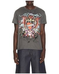 Ed Hardy - Love Kills Slowly Winged Skull Throwback Tee - Lyst