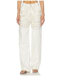 LAPOINTE - Embroidered Straight Leg Pant - Lyst