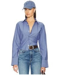 Helsa - Pinstripe Poplin Fitted Shirt - Lyst
