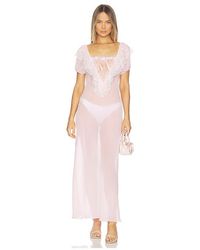 knee length dresses for ladies Slip Dress W/ Deep Lace Trim — Pale Rose – La Garçonne main image 1