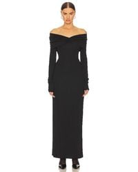 Helsa - Matte Jersey Off Shoulder Maxi Dress - Lyst
