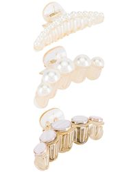 8 Other Reasons Pearl Hair Clip Set - White
