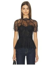 Jonathan Simkhai - Kehlani Lingerie Lace Short Sleeve Bustier Top - Lyst